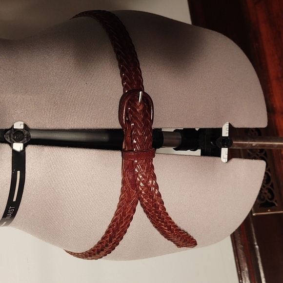 Oil Tan Cowhide Braided Belt Sz 38 - Picture 1 of 5